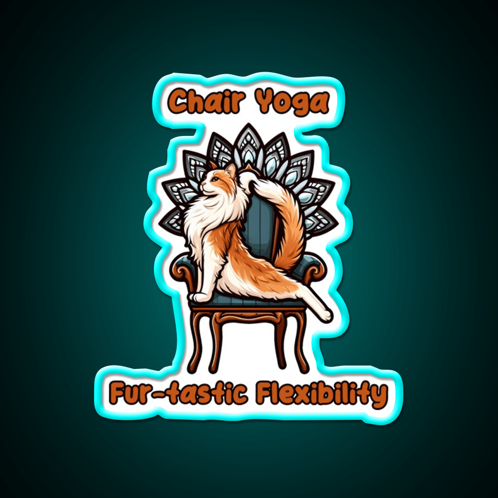 Chair Yoga Cat Pose Yoga Led Neon Sign For Wellness Space Rgb Color - Shineneon