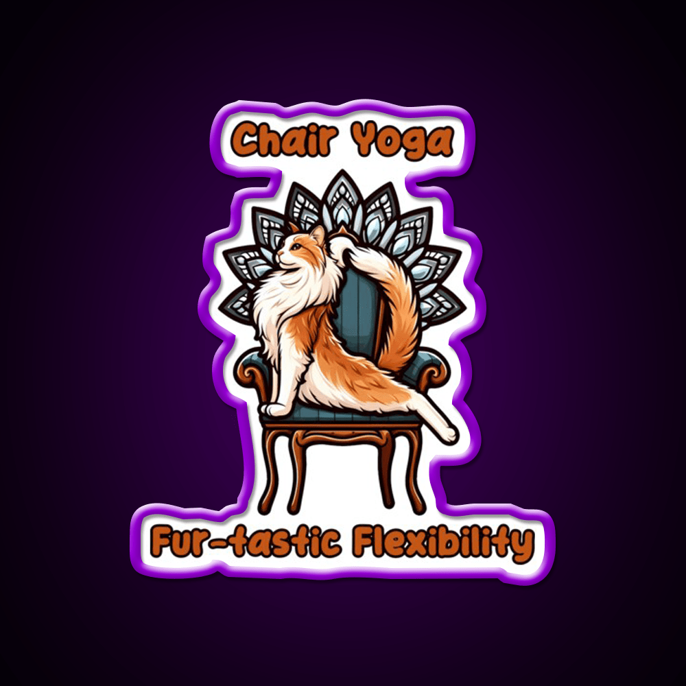 Chair Yoga Cat Pose Yoga Led Neon Sign For Wellness Space Rgb Color - Shineneon
