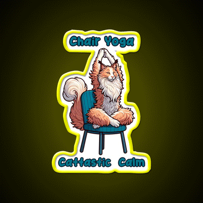 Chair Yoga Cat Pose Yoga Led Neon Sign For Wellness Space Wall Decor Rgb Color