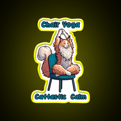 Chair Yoga Cat Pose Yoga Led Neon Sign For Wellness Space Wall Decor Rgb Color