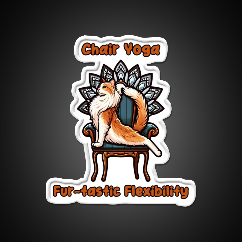 Chair Yoga Cat Pose Yoga Led Neon Sign For Wellness Space Rgb Color