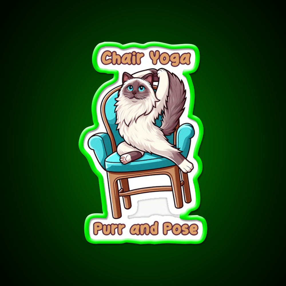 Chair Yoga Cat Pose Yoga Led Neon Sign For Wellness Space Yoga Room Rgb Color - Shineneon