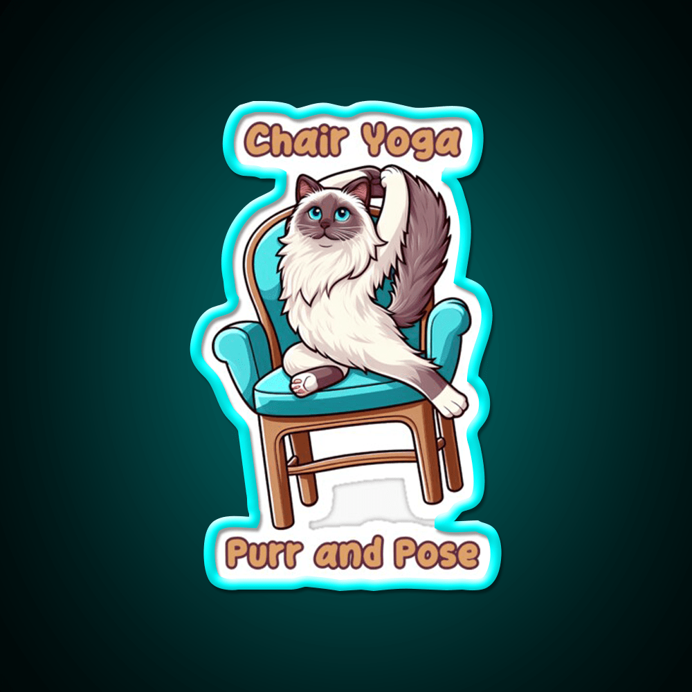 Chair Yoga Cat Pose Yoga Led Neon Sign For Wellness Space Yoga Room Rgb Color - Shineneon