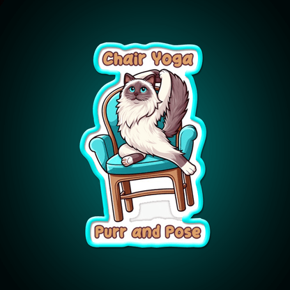 Chair Yoga Cat Pose Yoga Led Neon Sign For Wellness Space Yoga Room Rgb Color - Shineneon