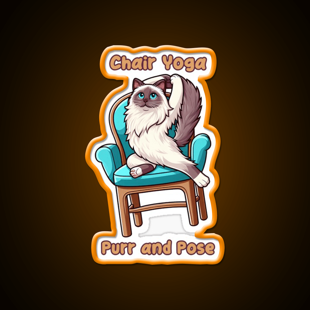 Chair Yoga Cat Pose Yoga Led Neon Sign For Wellness Space Yoga Room Rgb Color - Shineneon