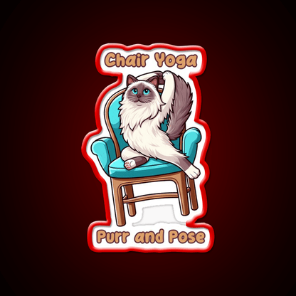 Chair Yoga Cat Pose Yoga Led Neon Sign For Wellness Space Yoga Room Rgb Color - Shineneon