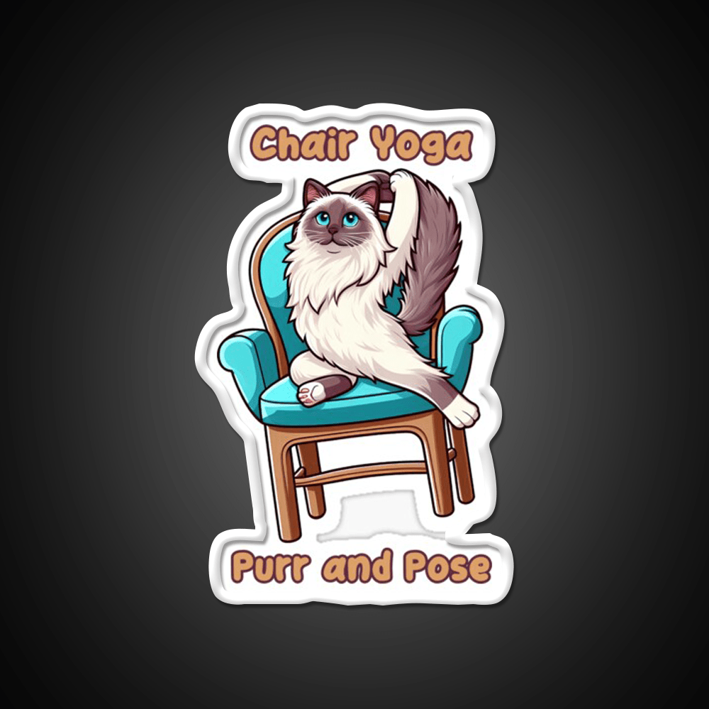 Chair Yoga Cat Pose Yoga Led Neon Sign For Wellness Space Yoga Room Rgb Color - Shineneon