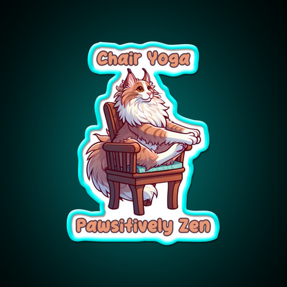 Chair Yoga Cat Pose Yoga Led Neon Sign Neon Decor Rgb Color