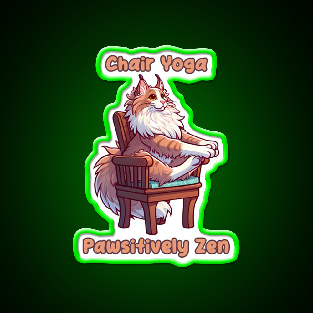 Chair Yoga Cat Pose Yoga Led Neon Sign Neon Decor Rgb Color