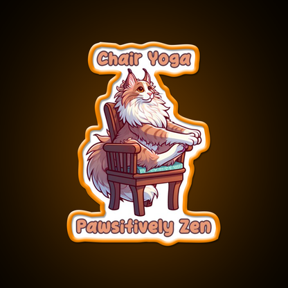 Chair Yoga Cat Pose Yoga Led Neon Sign Neon Decor Rgb Color