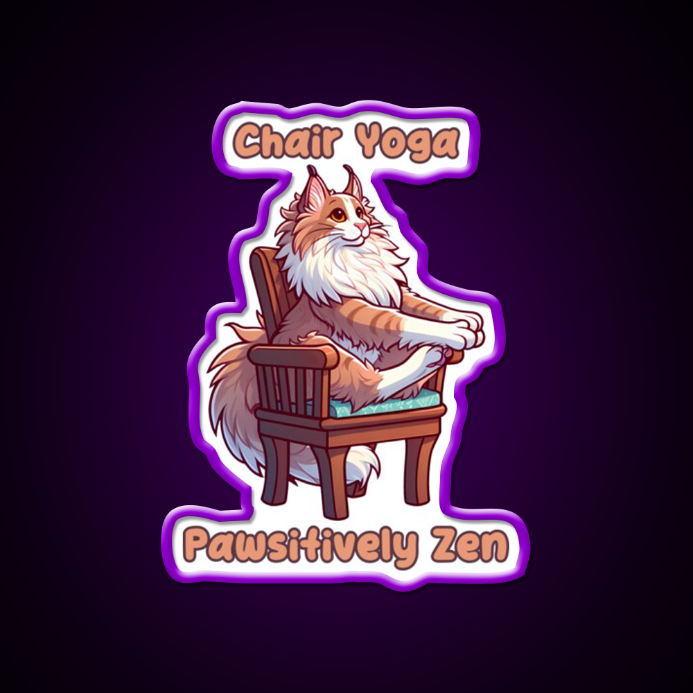 Chair Yoga Cat Pose Yoga Led Neon Sign Neon Decor Rgb Color