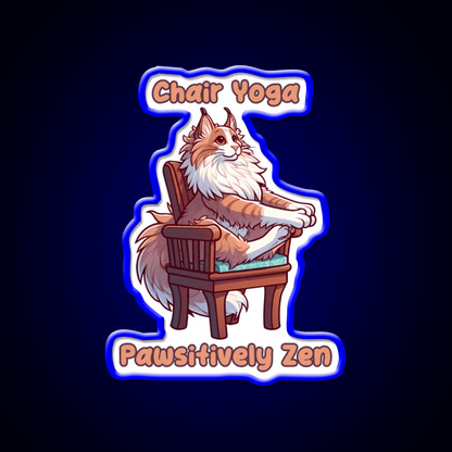 Chair Yoga Cat Pose Yoga Led Neon Sign Neon Decor Rgb Color - Shineneon
