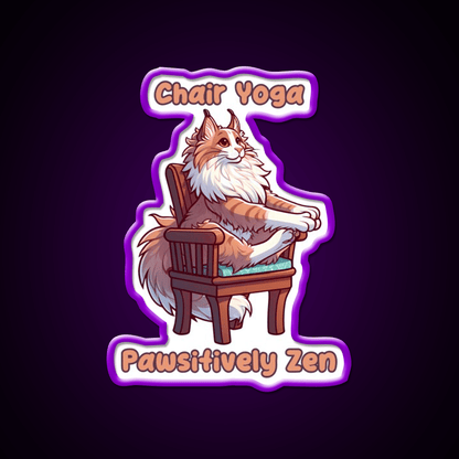 Chair Yoga Cat Pose Yoga Led Neon Sign Neon Decor Rgb Color - Shineneon