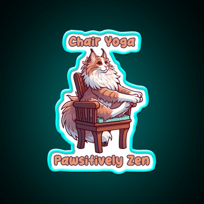 Chair Yoga Cat Pose Yoga Led Neon Sign Neon Decor Rgb Color - Shineneon