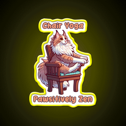 Chair Yoga Cat Pose Yoga Led Neon Sign Neon Decor Rgb Color