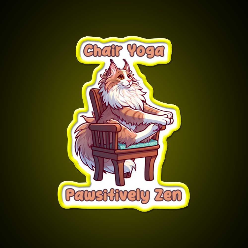 Chair Yoga Cat Pose Yoga Led Neon Sign Neon Decor Rgb Color