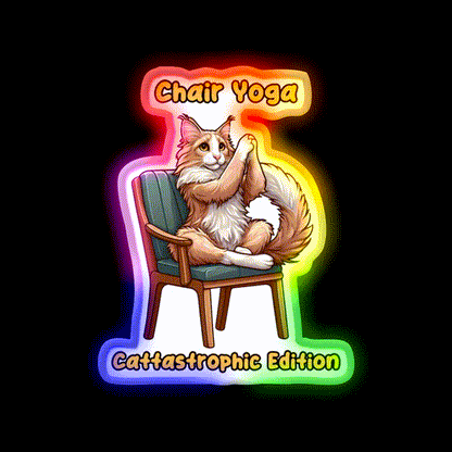 Chair Yoga Cat Pose Yoga Led Neon Sign Neon Light Rgb Color