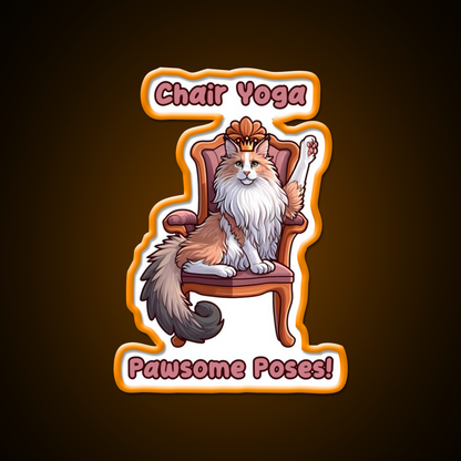 Chair Yoga Cat Pose Yoga Led Neon Sign Wall Sign Rgb Color