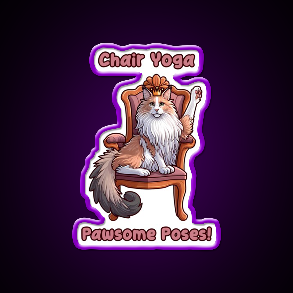 Chair Yoga Cat Pose Yoga Led Neon Sign Wall Sign Rgb Color