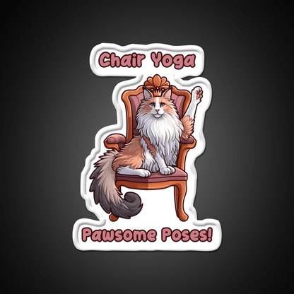 Chair Yoga Cat Pose Yoga Led Neon Sign Wall Sign Rgb Color - Shineneon