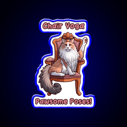 Chair Yoga Cat Pose Yoga Led Neon Sign Wall Sign Rgb Color - Shineneon