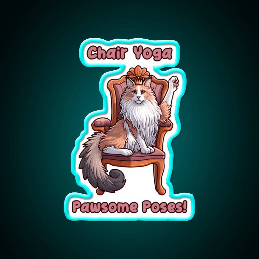 Chair Yoga Cat Pose Yoga Led Neon Sign Wall Sign Rgb Color - Shineneon