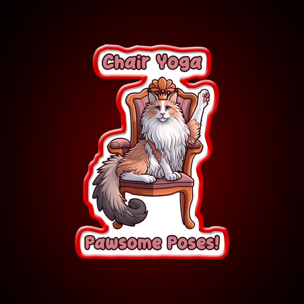 Chair Yoga Cat Pose Yoga Led Neon Sign Wall Sign Rgb Color - Shineneon