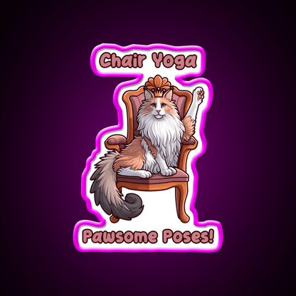 Chair Yoga Cat Pose Yoga Led Neon Sign Wall Sign Rgb Color - Shineneon