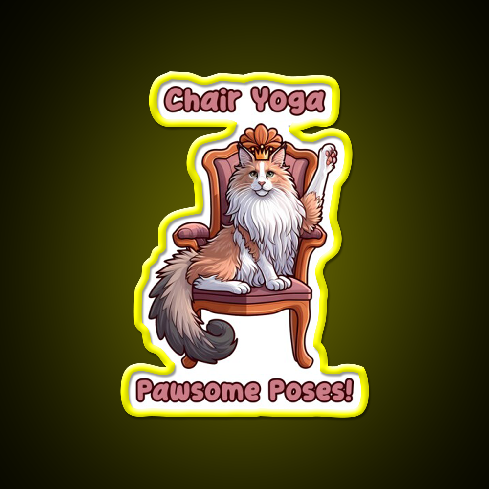 Chair Yoga Cat Pose Yoga Led Neon Sign Wall Sign Rgb Color