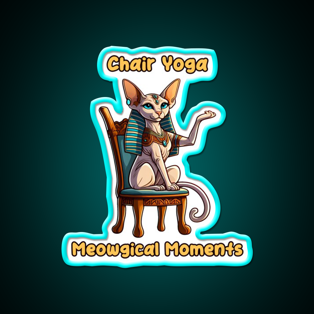 Chair Yoga Cat Pose Yoga Led Neon Sign Yoga Studio Rgb Color