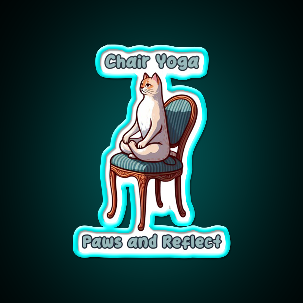 Chair Yoga Cat Pose Yoga Led Neon Sign Yoga Studio For Yogis Rgb Color