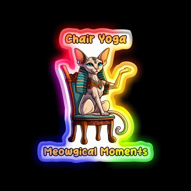 Chair Yoga Cat Pose Yoga Led Neon Sign Yoga Studio Rgb Color