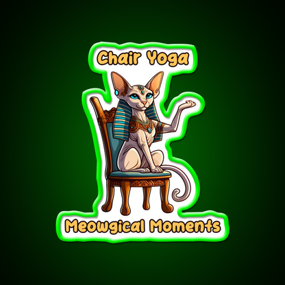 Chair Yoga Cat Pose Yoga Led Neon Sign Yoga Studio Rgb Color