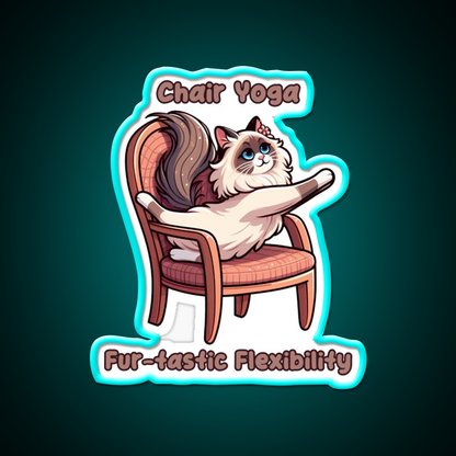 Chair Yoga Cat Pose Yoga Led Neon Sign Yoga Studio Neon Light Rgb Color