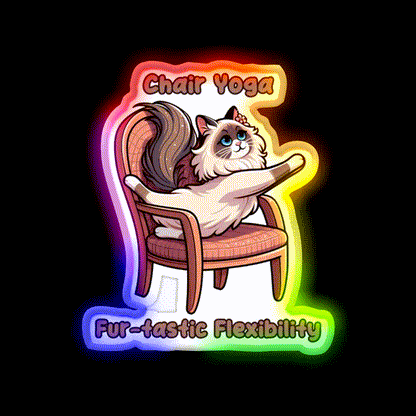 Chair Yoga Cat Pose Yoga Led Neon Sign Yoga Studio Neon Light Rgb Color