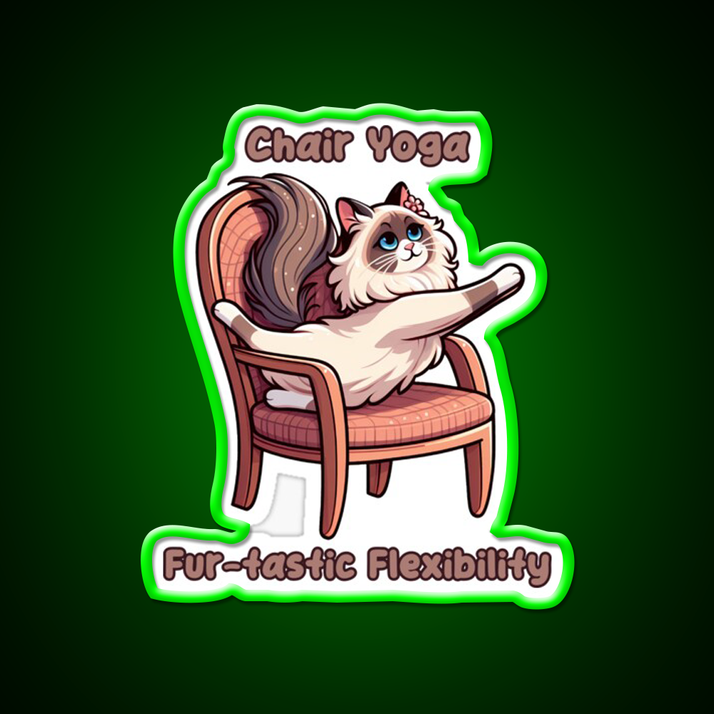 Chair Yoga Cat Pose Yoga Led Neon Sign Yoga Studio Neon Light Rgb Color