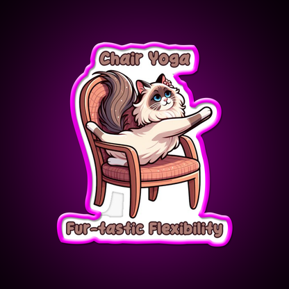 Chair Yoga Cat Pose Yoga Led Neon Sign Yoga Studio Neon Light Rgb Color