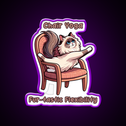 Chair Yoga Cat Pose Yoga Led Neon Sign Yoga Studio Neon Light Rgb Color