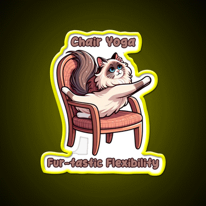 Chair Yoga Cat Pose Yoga Led Neon Sign Yoga Studio Neon Light Rgb Color