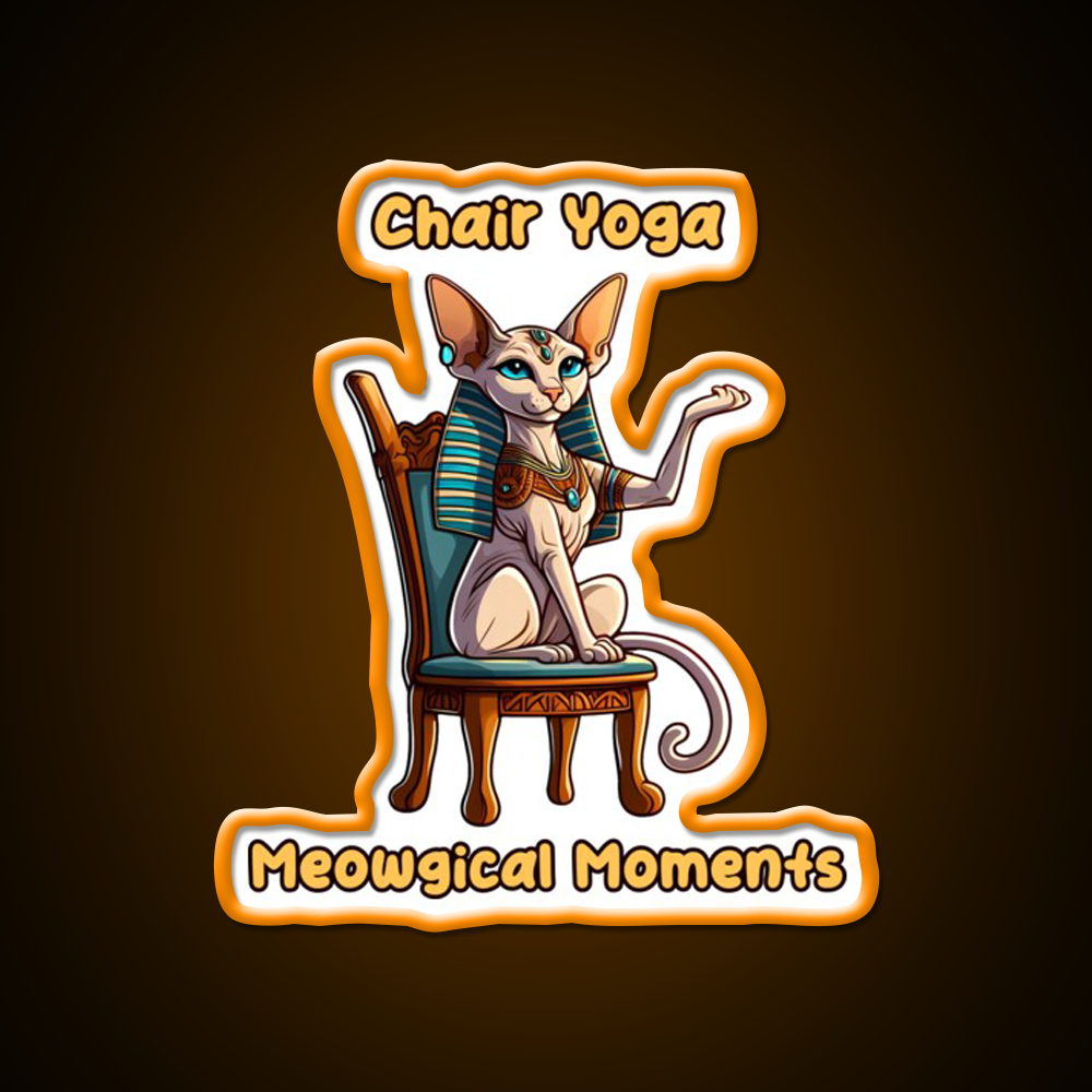 Chair Yoga Cat Pose Yoga Led Neon Sign Yoga Studio Rgb Color