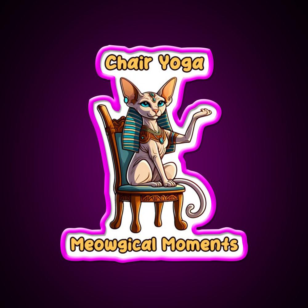 Chair Yoga Cat Pose Yoga Led Neon Sign Yoga Studio Rgb Color