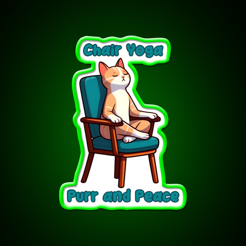 Chair Yoga Cat Pose Yoga Led Neon Sign Yoga Studio Wall Decor Rgb Color