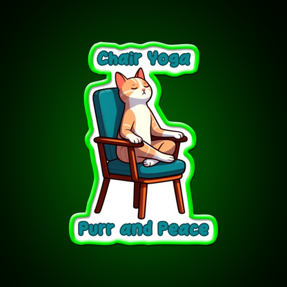 Chair Yoga Cat Pose Yoga Led Neon Sign Yoga Studio Wall Decor Rgb Color