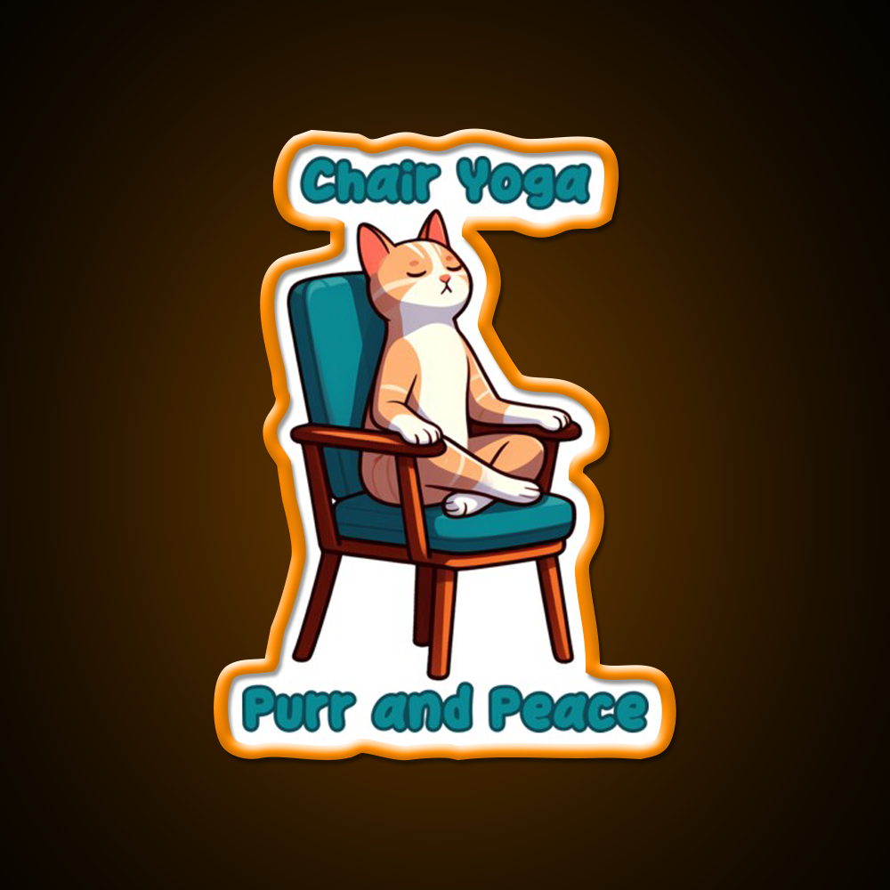 Chair Yoga Cat Pose Yoga Led Neon Sign Yoga Studio Wall Decor Rgb Color