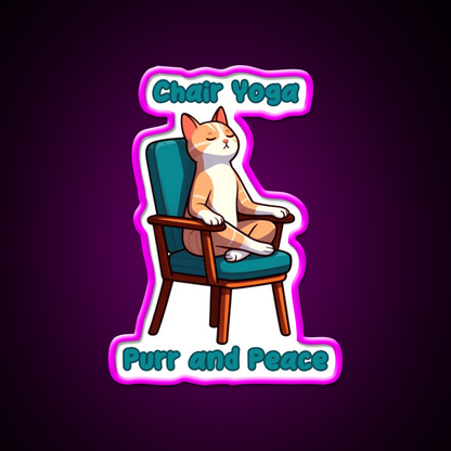 Chair Yoga Cat Pose Yoga Led Neon Sign Yoga Studio Wall Decor Rgb Color