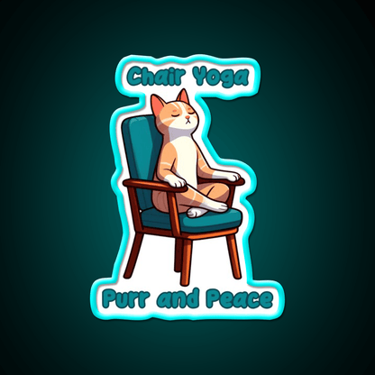 Chair Yoga Cat Pose Yoga Led Neon Sign Yoga Studio Wall Decor Rgb Color - Shineneon