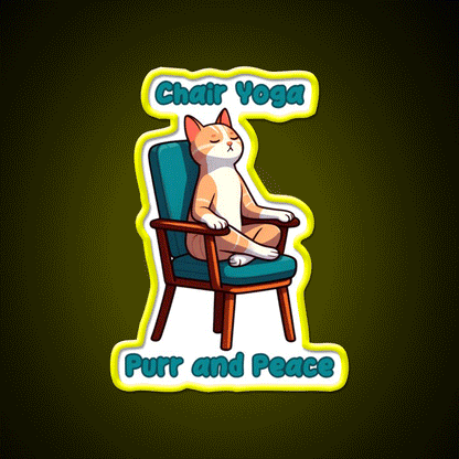 Chair Yoga Cat Pose Yoga Led Neon Sign Yoga Studio Wall Decor Rgb Color