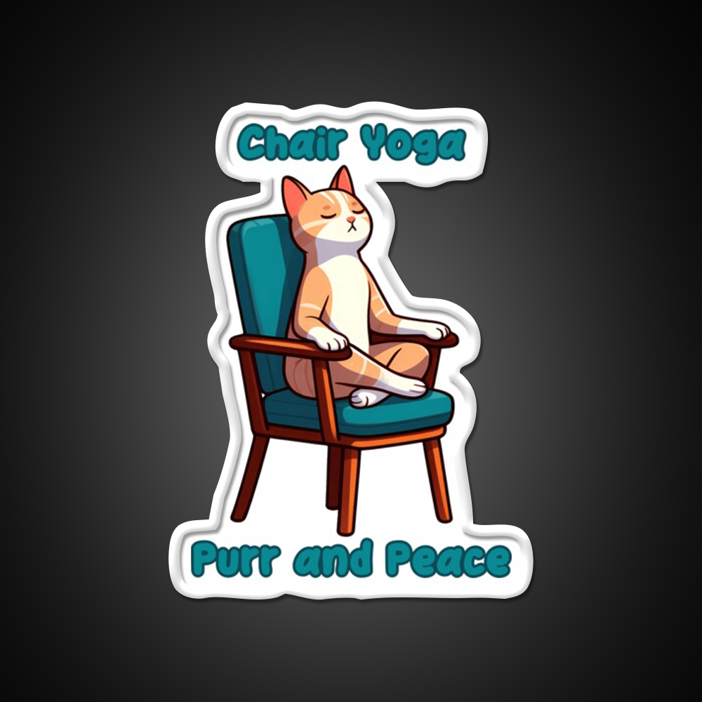 Chair Yoga Cat Pose Yoga Led Neon Sign Yoga Studio Wall Decor Rgb Color