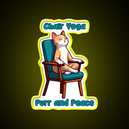 Chair Yoga Cat Pose Yoga Led Neon Sign Yoga Studio Wall Decor Rgb Color