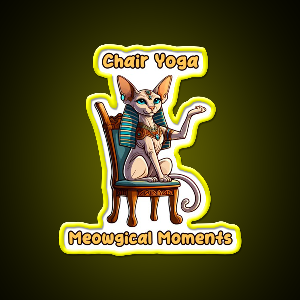 Chair Yoga Cat Pose Yoga Led Neon Sign Yoga Studio Rgb Color